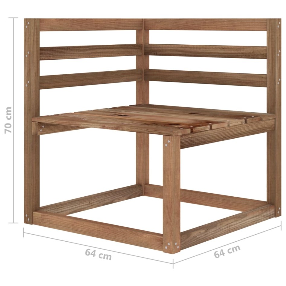 Muebles de jardín 6 pzas cojines madera pino impregnada