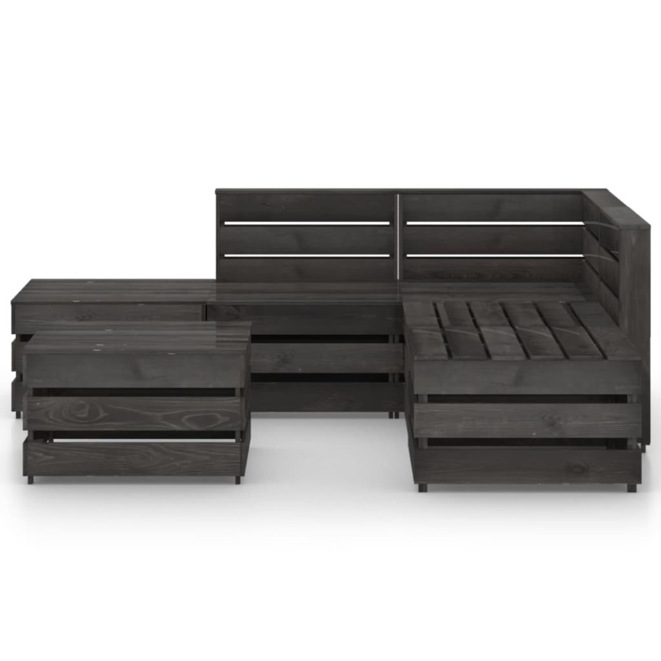 Set de muebles de jardín 6 pzas madera de pino impregnada
