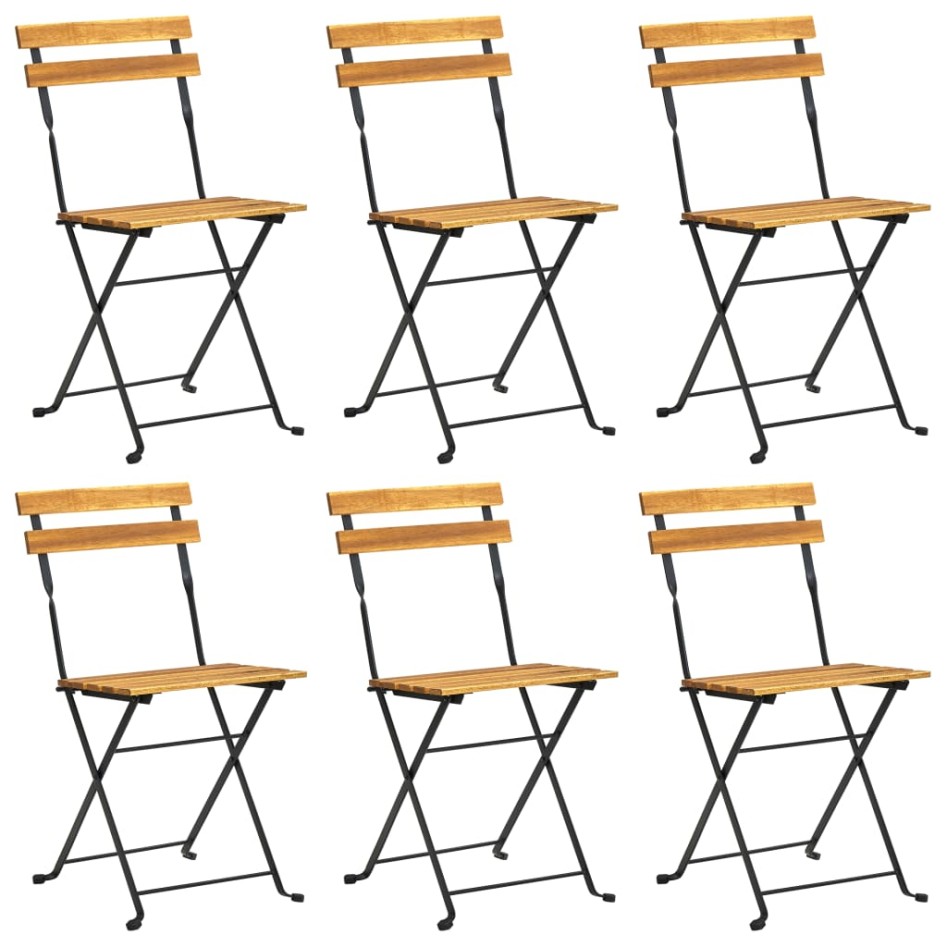 Comedor de jardín plegable 7 piezas de madera maciza de