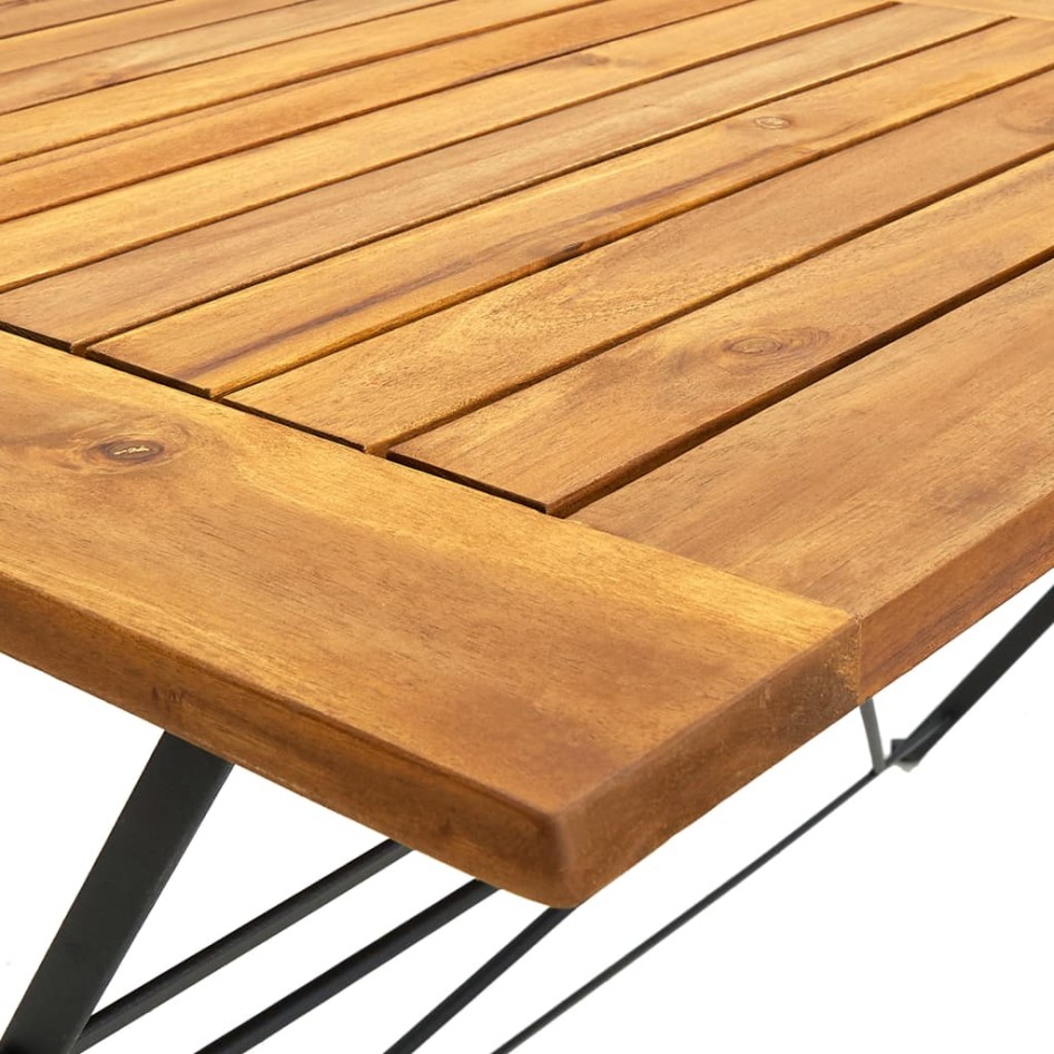 Comedor de jardín plegable 7 piezas de madera maciza de