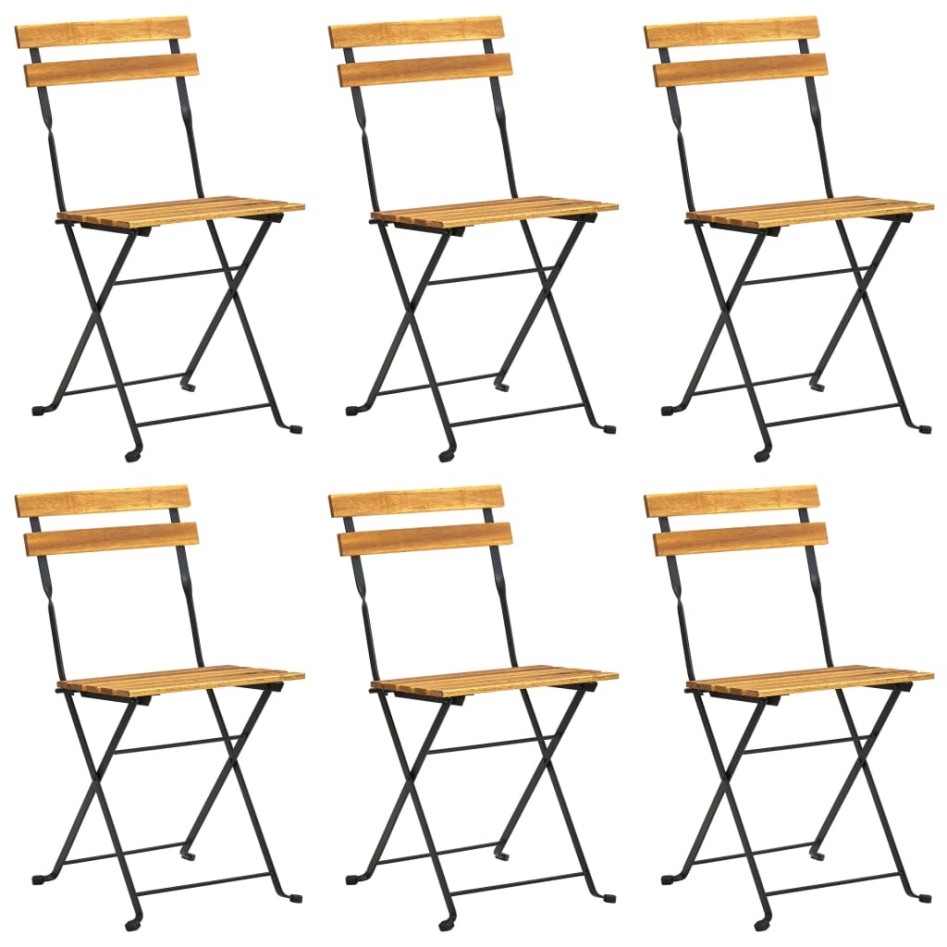 Sillas de jardín plegables 6 uds madera maciza acacia y