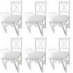 Sillas de comedor 6 unidades madera de pino blancas