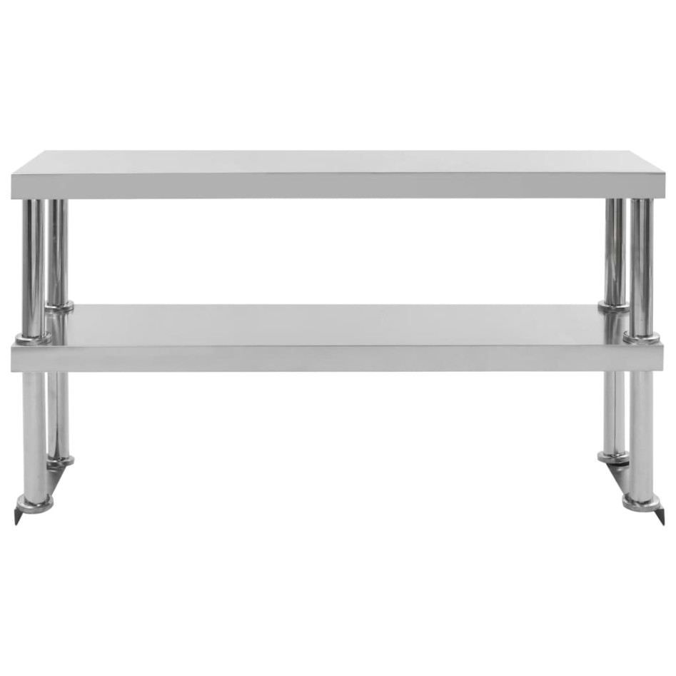 Mesa de trabajo de cocina con estante acero inox 120x60x150