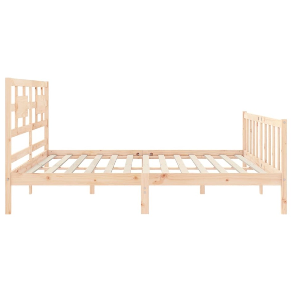 Estructura de cama con cabecero madera maciza 200x200