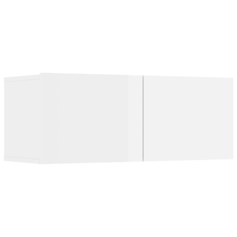 Muebles TV 4 uds madera contrachapada blanco brillo 80x30x30