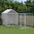 Perrera de exterior con toldo acero galvanizado plata 2x6x2,5