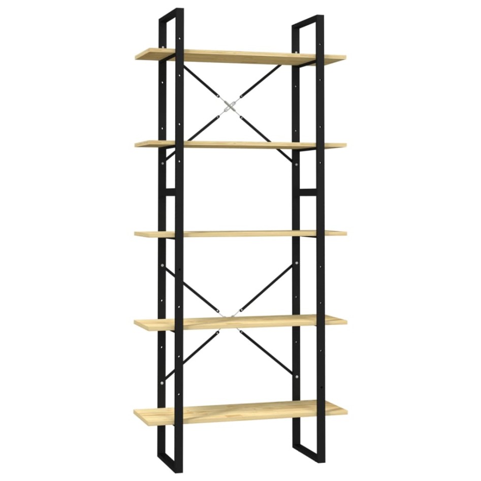 Estantería de 5 niveles madera maciza pino 80x30x175