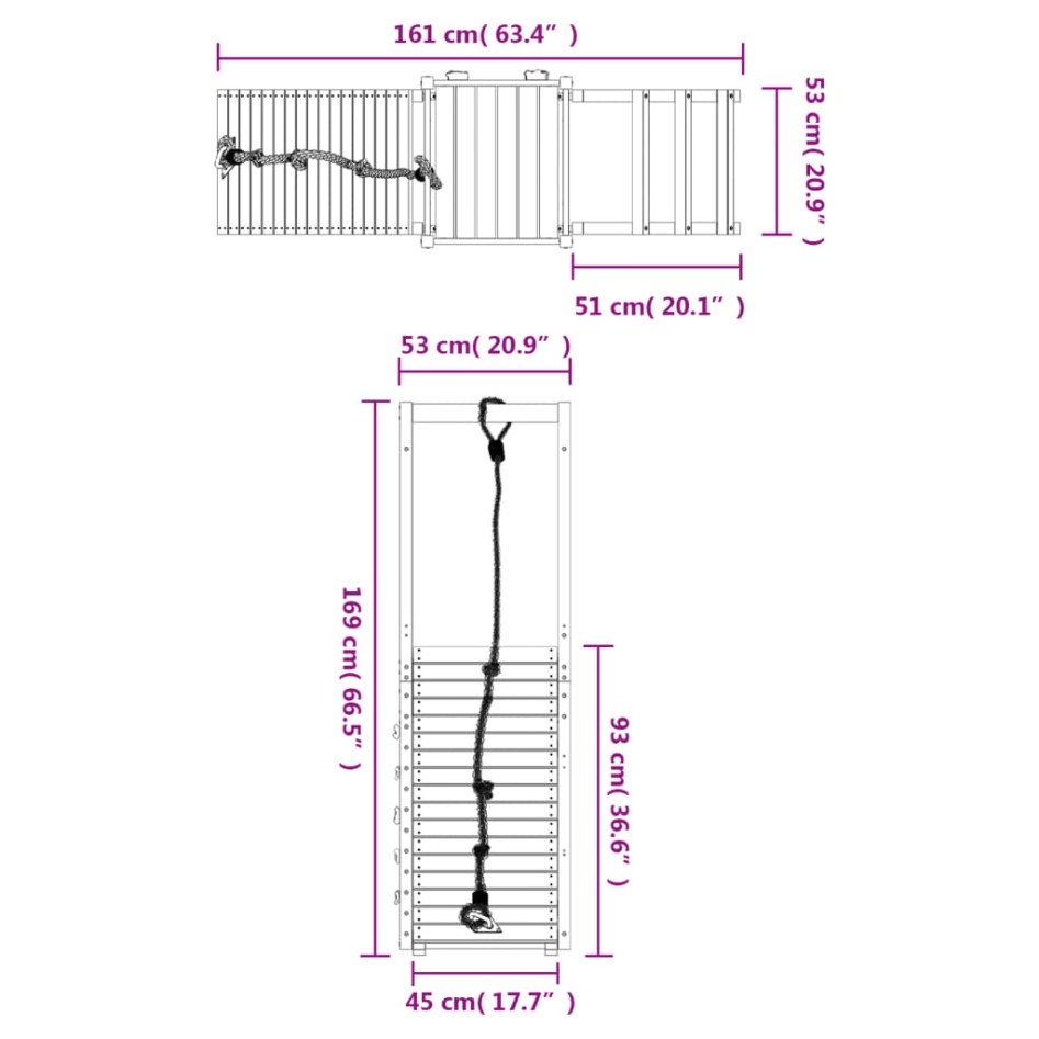 Parque infantil de exterior madera maciza