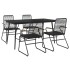 Juego de comedor de jardín 5 piezas ratán PVC
