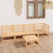 Juego de muebles de jardín 5 piezas madera maciza de pino