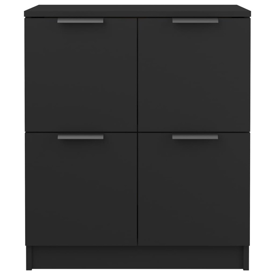 Aparadores 2 uds madera contrachapada negro 60x30x70