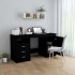 Escritorio de madera de ingeniería negro 140x50x76