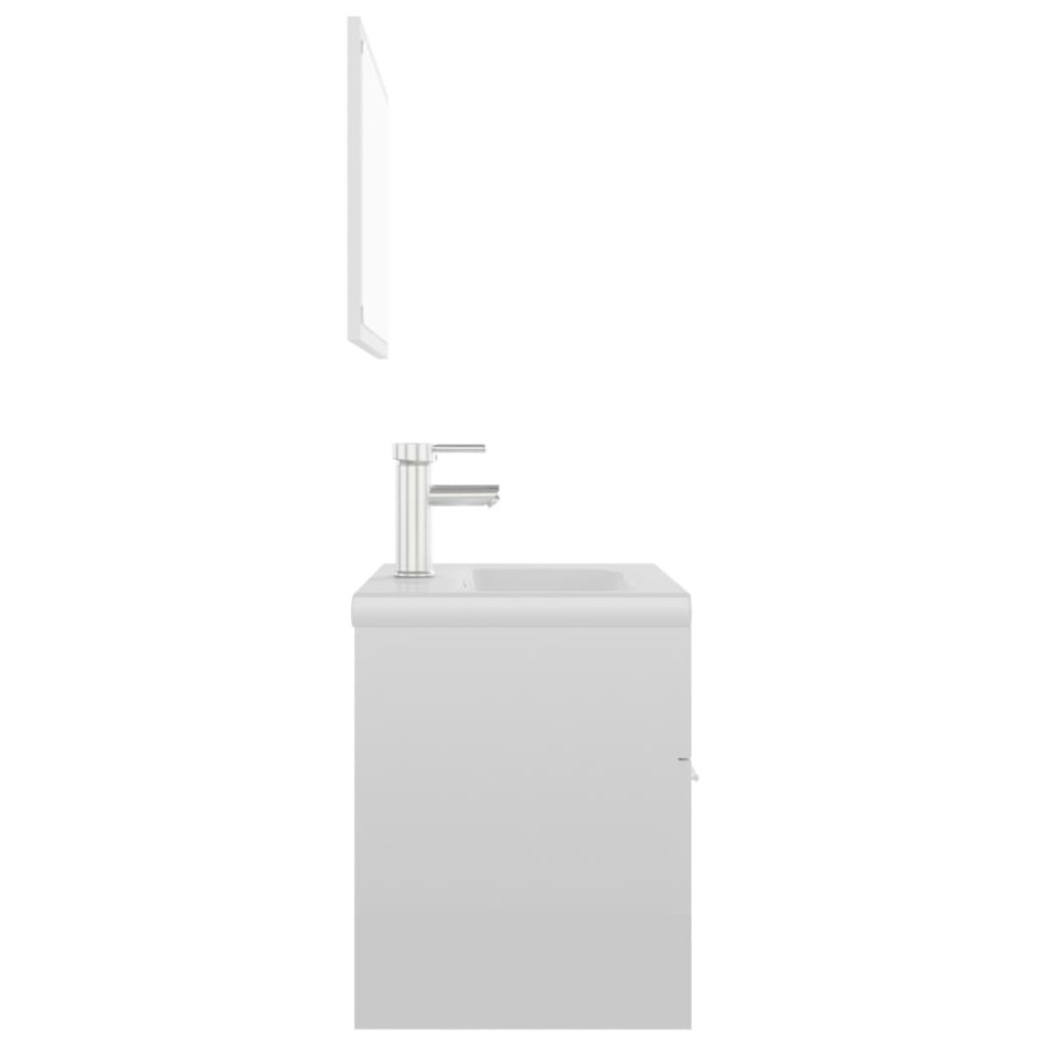 Juego de muebles de baño madera de ingeniería blanco