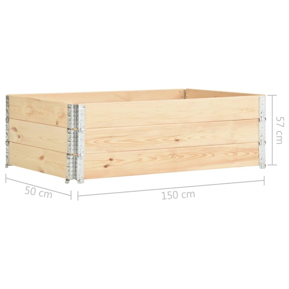 Arriates de madera maciza de pino 3 unidades 50x150
