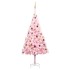 Árbol de Navidad preiluminado con luces y bolas rosa 240