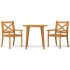 Juego de comedor de jardín 3 piezas madera maciza de