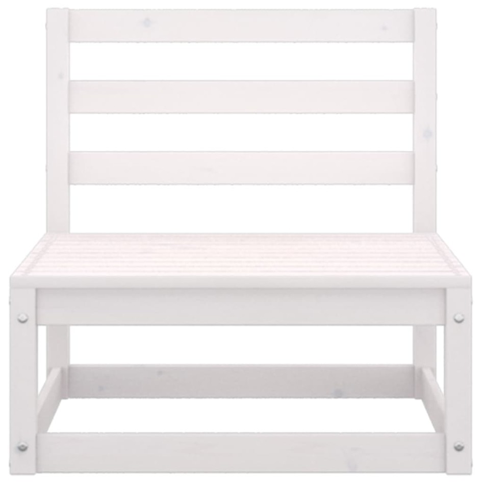 Set de salón de jardín de 6 pzas blanco madera maciza de