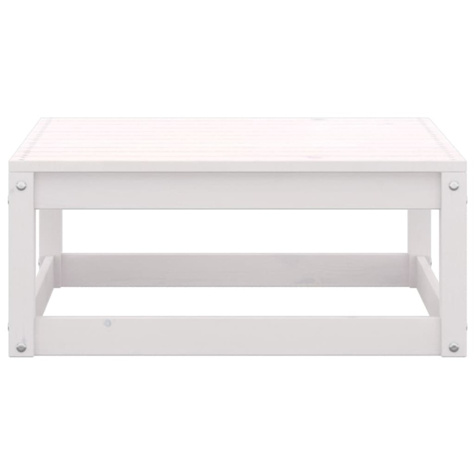 Set de salón de jardín de 6 pzas blanco madera maciza de