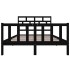 Estructura de cama de madera maciza de pino negro 140x200