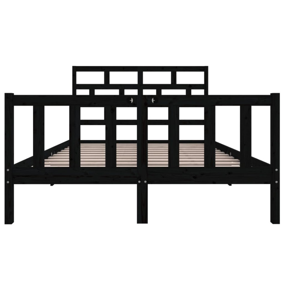 Estructura de cama de madera maciza de pino negro 140x200