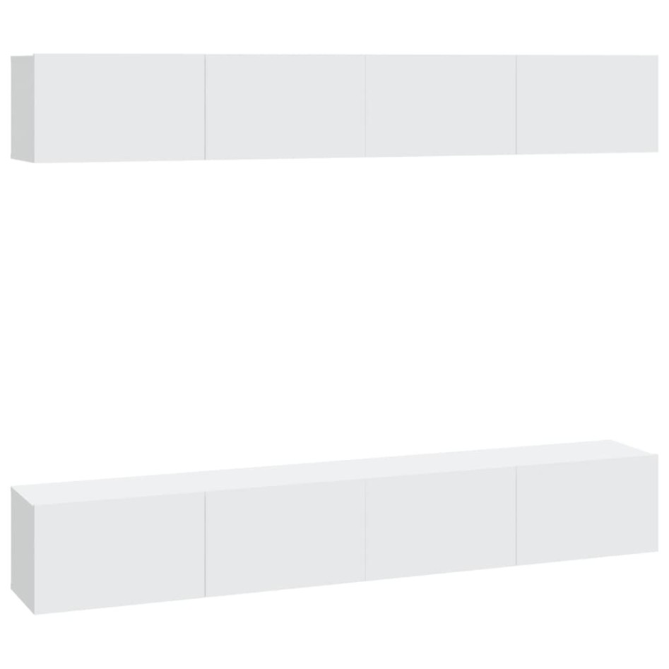 Muebles de TV 4 piezas blanco 100x30x30
