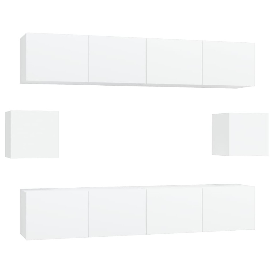 Set de muebles para TV 6 piezas madera contrachapada