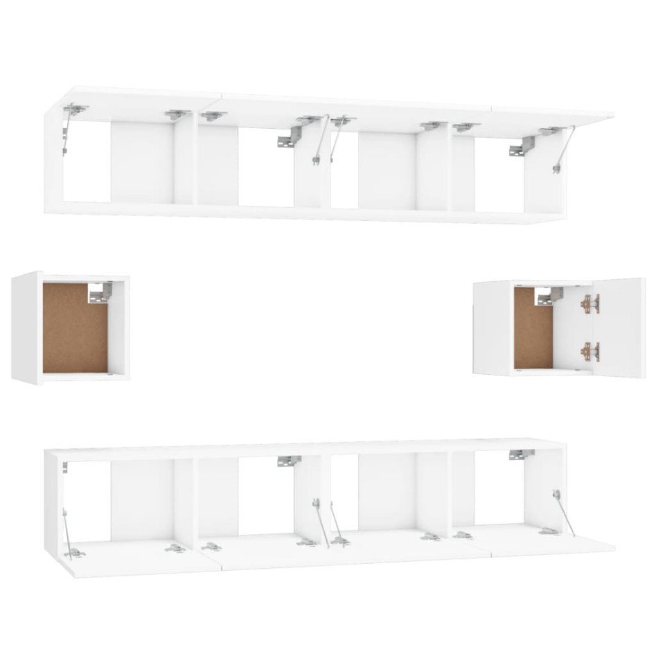 Set de muebles para TV 6 piezas madera contrachapada