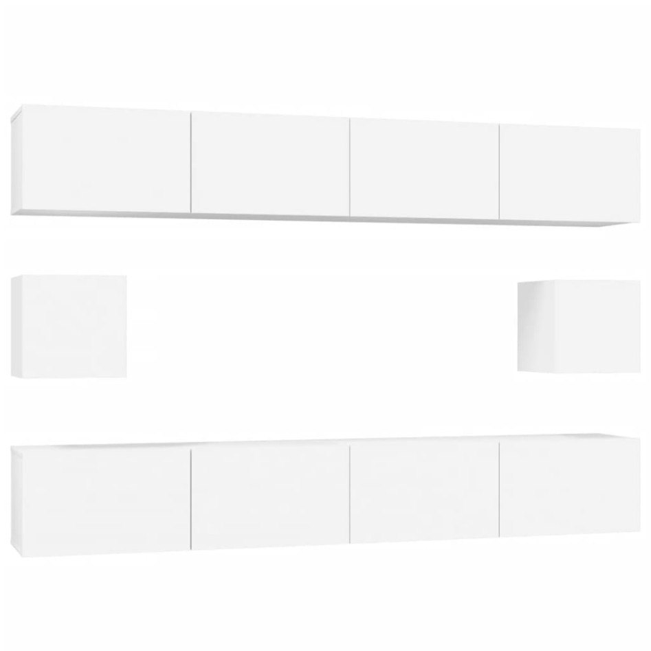 Set de muebles para TV 6 piezas madera contrachapada