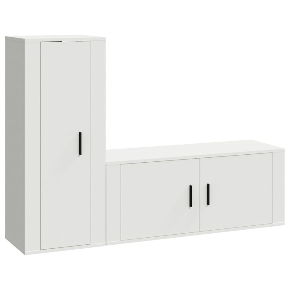 Set de muebles de TV 2 piezas madera contrachapada