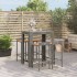 Mesa bar y taburetes jardín 5 pzas madera acacia ratán PE