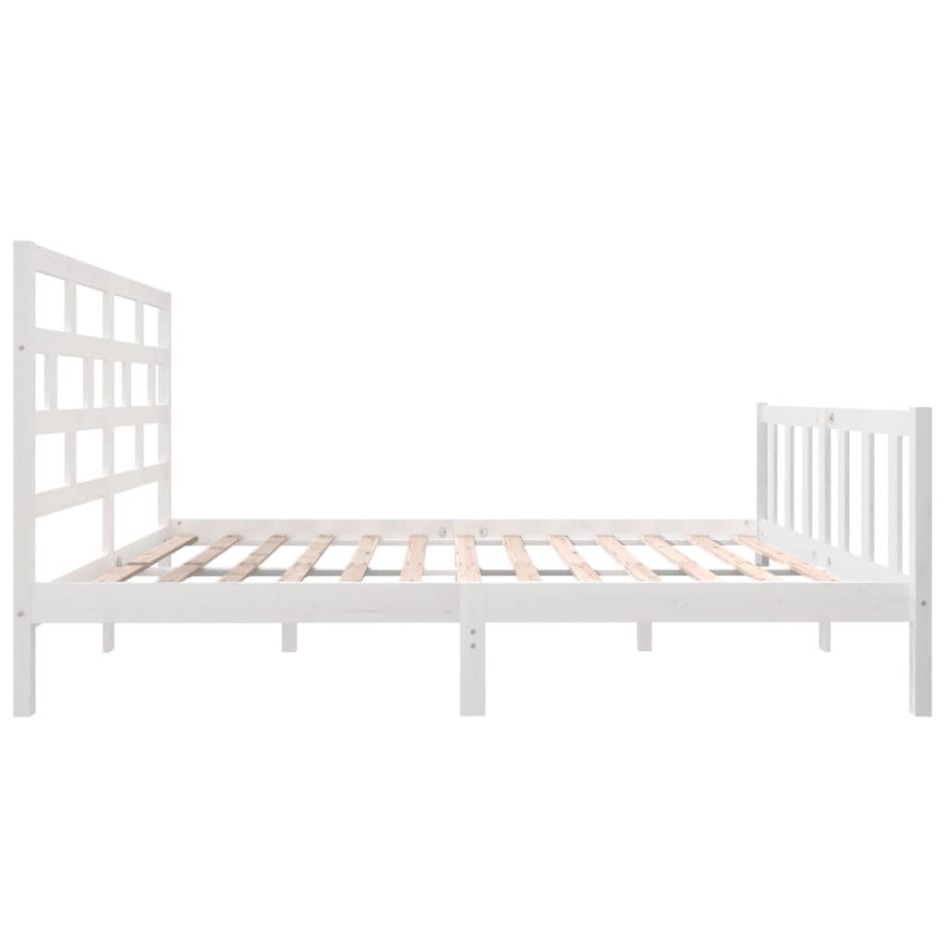 Estructura de cama de madera maciza de pino blanco 160x200