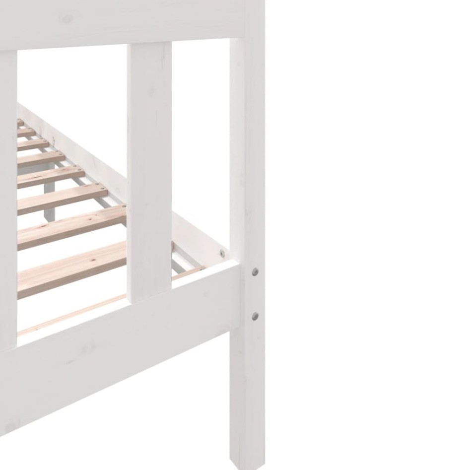 Estructura de cama de madera maciza de pino blanco 160x200