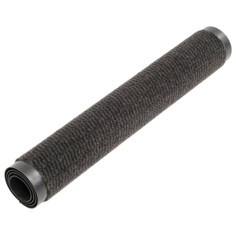 Alfombras entrada rectangulares de nudo 2 uds negro 120x180