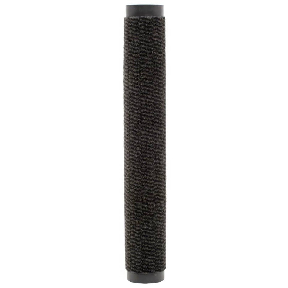 Alfombras entrada rectangulares de nudo 2 uds negro 120x180
