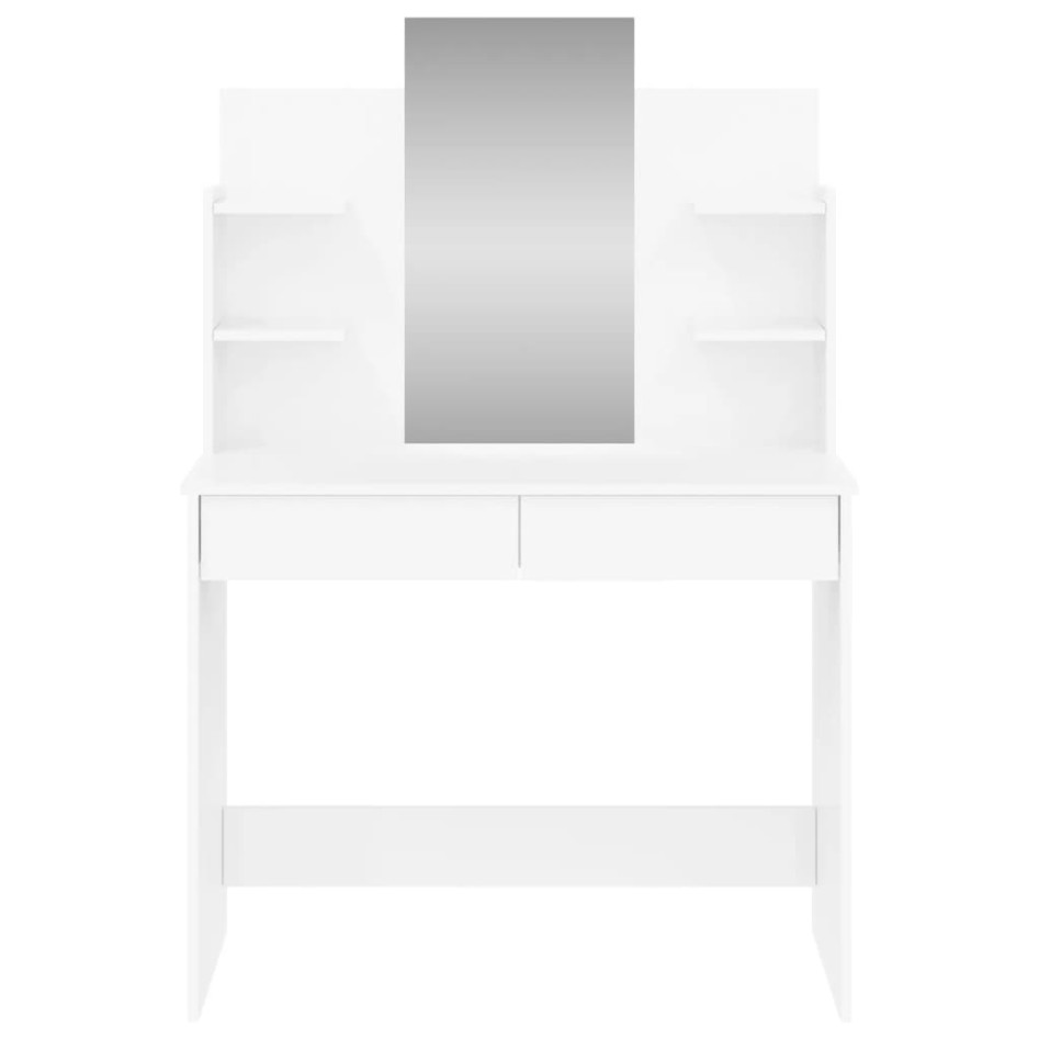 Tocador con espejo blanco brillante 96x39x142