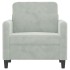 Sillón de terciopelo gris claro 60