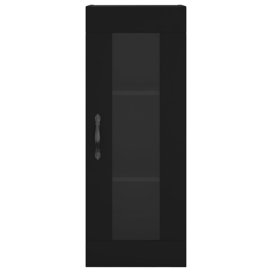 Aparador de madera contrachapada negro 34,5x34x180