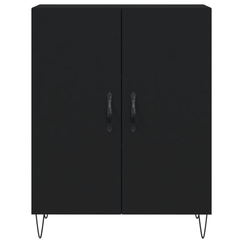 Aparador alto madera contrachapada negro 69,5x34x180