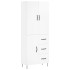 Aparador alto madera contrachapada blanco brillo 69,5x34x180