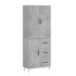 Aparador alto madera contrachapada gris hormigón 69,5x34x180