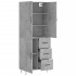 Aparador alto madera contrachapada gris hormigón 69,5x34x180