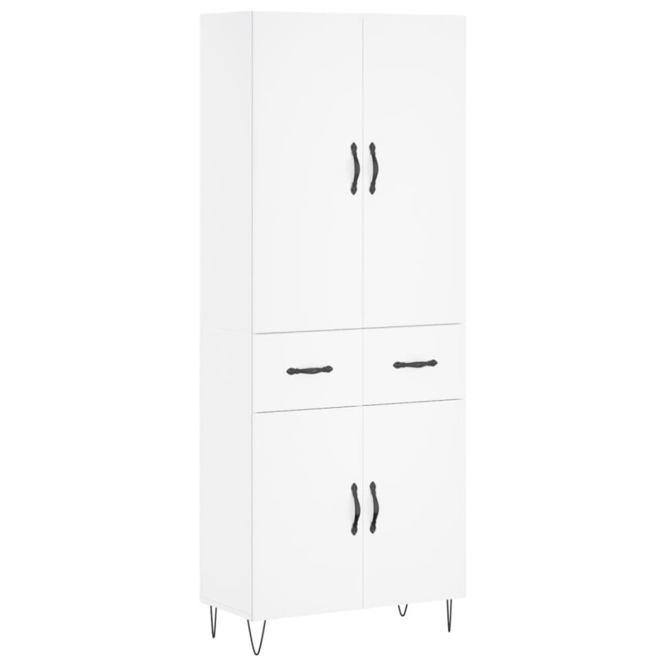 Aparador alto madera contrachapada blanco 69,5x34x180