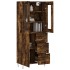 Aparador alto madera contrachapada roble ahumado 69,5x34x180
