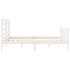 Estructura de cama con cabecero madera maciza blanco 160x200