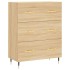 Aparador alto madera contrachapada color roble 69,5x34x180