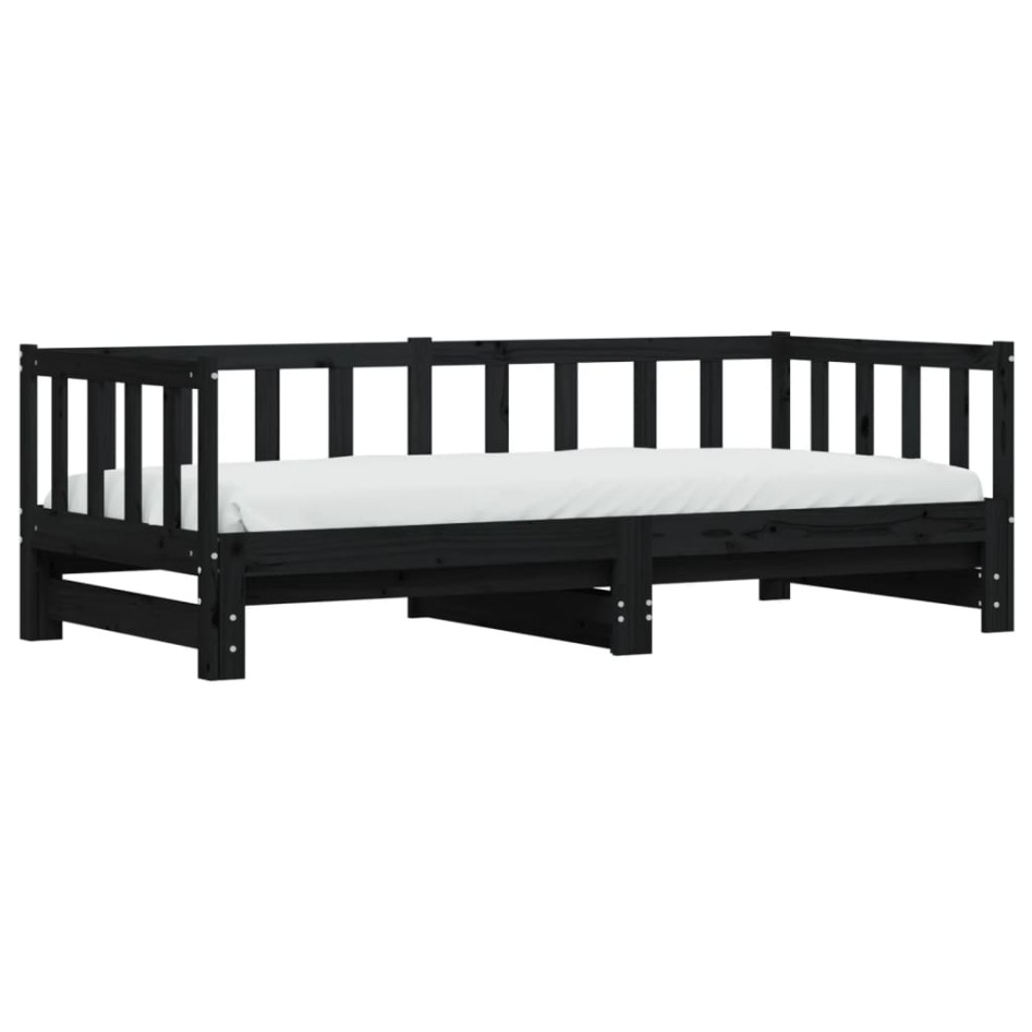 Sofá cama nido madera maciza de pino negro 80x200