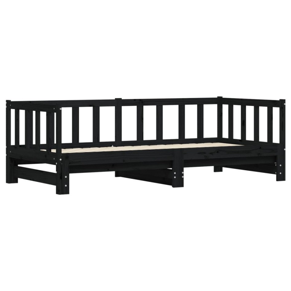 Sofá cama nido madera maciza de pino negro 80x200
