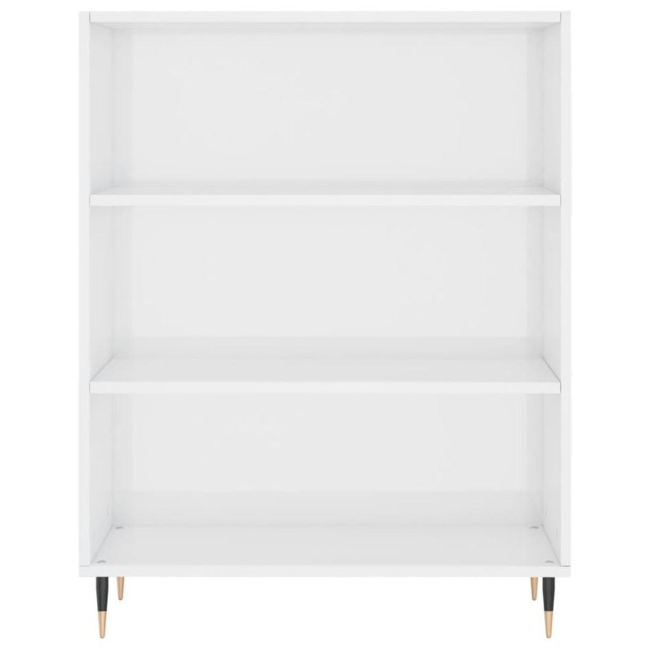 Aparador alto madera contrachapada blanco brillo 69,5x34x180