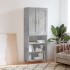 Aparador alto madera contrachapada gris hormigón 69,5x34x180