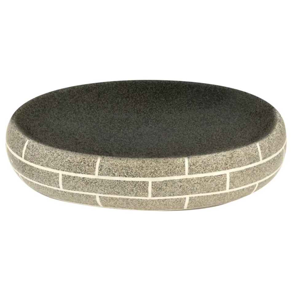 Lavabo sobre encimera ovalado cerámica multicolor 59x40x15